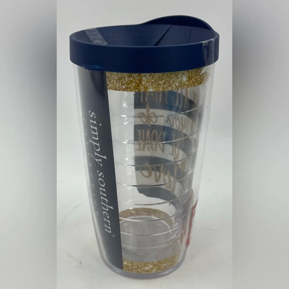 Simply Southern Tervis Tumbler 16 oz. Cup‎ Blue Gold 1 Corinthians 16:14 New NWT